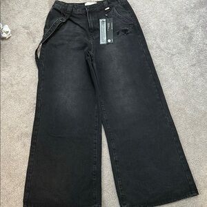 Women's Black Wide-Leg Jeans